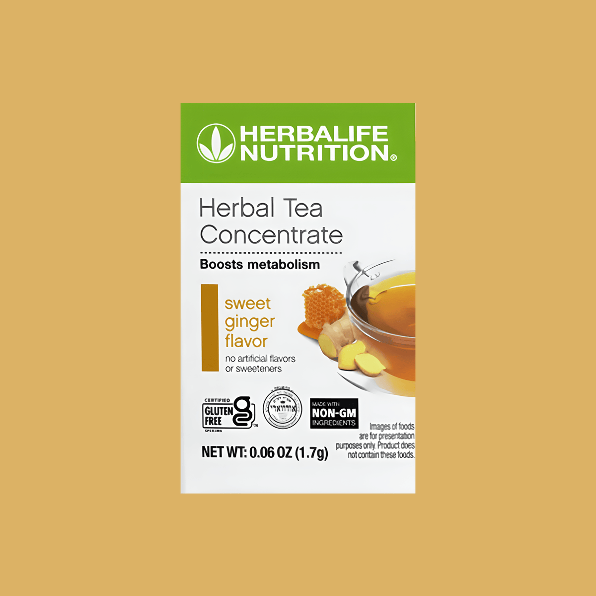 Herbal Tea Concentrate: Sweet Ginger with Non-GM Ingredients 30 Packets