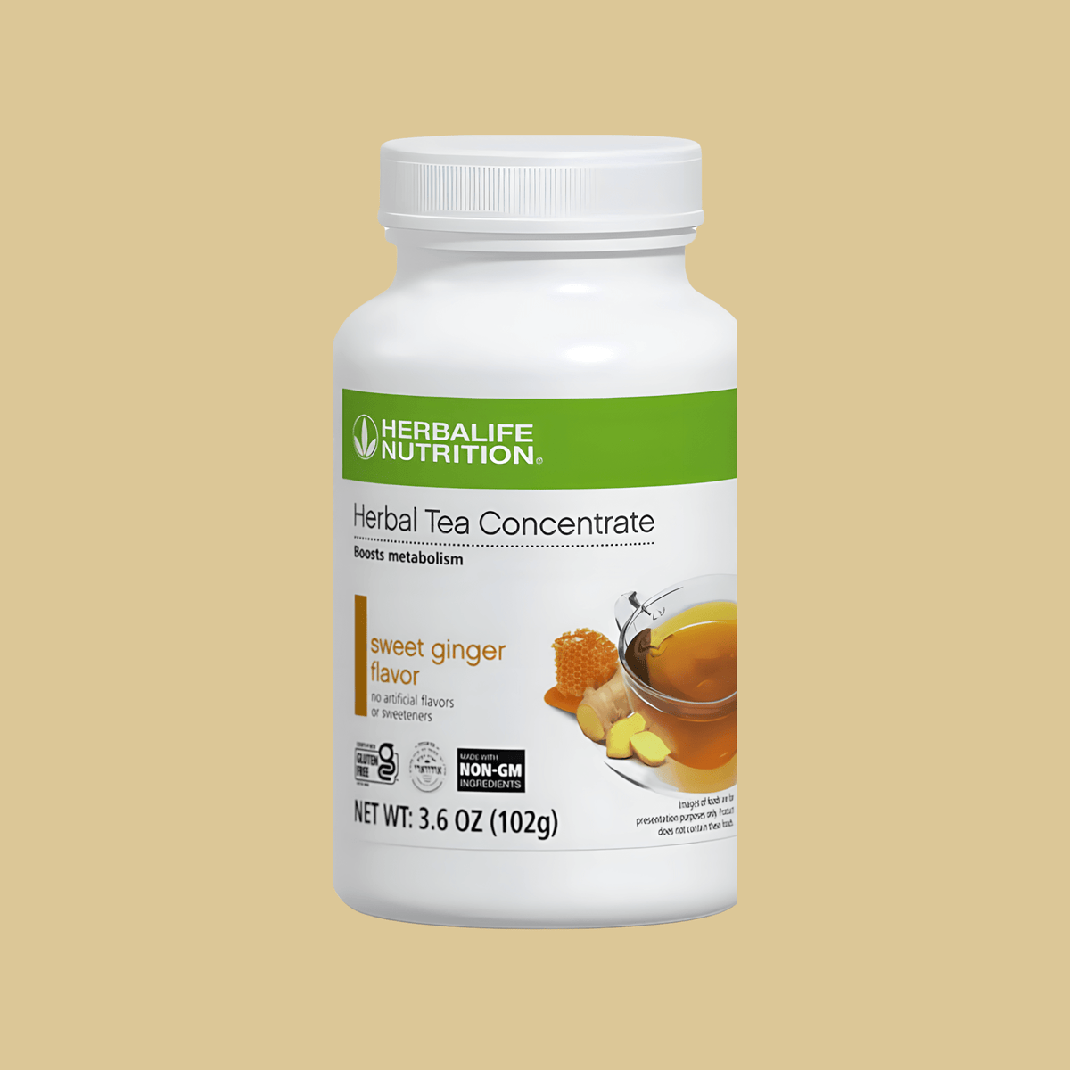 Herbal Tea Concentrate: Sweet Ginger with Non-GM Ingredients (Canister)